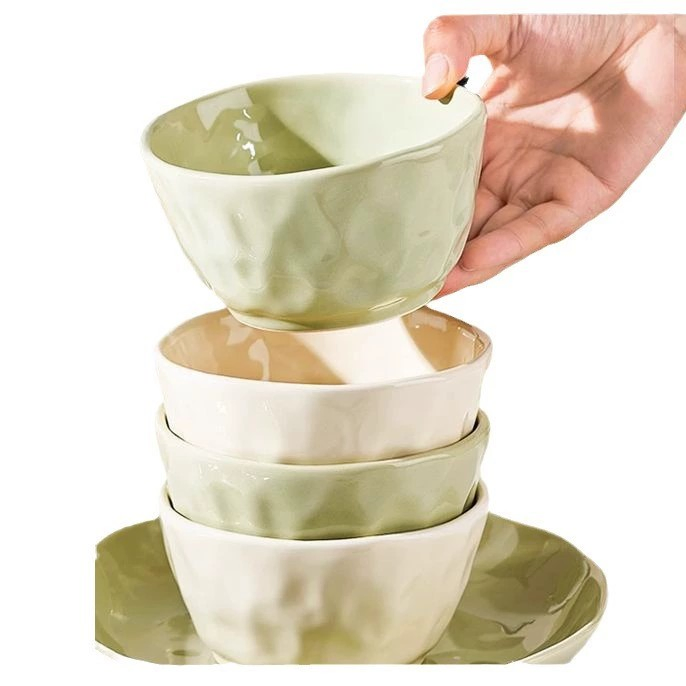 Керамические тарелки и миски Cream Glaze с текстурой