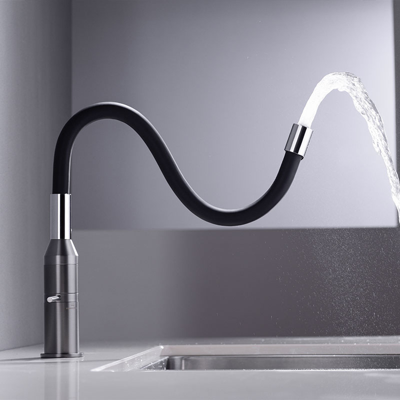 Good Single Lever Food Brass Faucet Retractable Kitchen Mixer with Flexible Spout