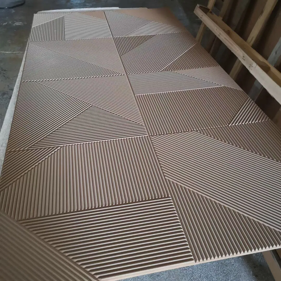 Fluted Cladding Corner Solid Wall Interior Decorating Luxury High Gloss Sculpted Wood Panel