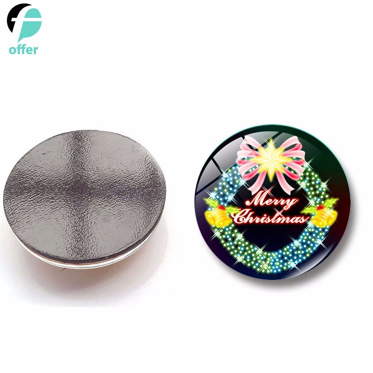 Christmas Santa Claus Series Magnetic Glass Refrigerator Stickers