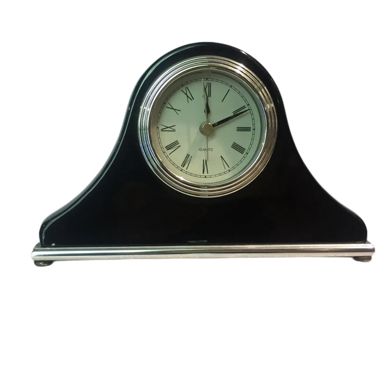 Rosewood Piano Finish Wooden Desk Mantle Clock