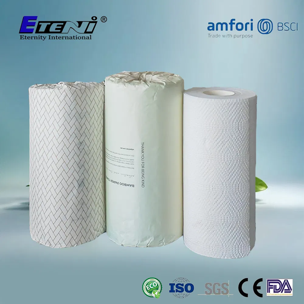 CE 100% Pure Bamboo Toilet Paper Roll with Core Kitchen Towel Roll
