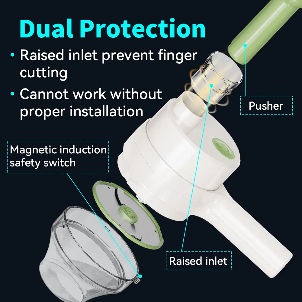 Wireless Mini Handled Electric Garlic Slicer Mincer USB Charge Vegetable Chopper