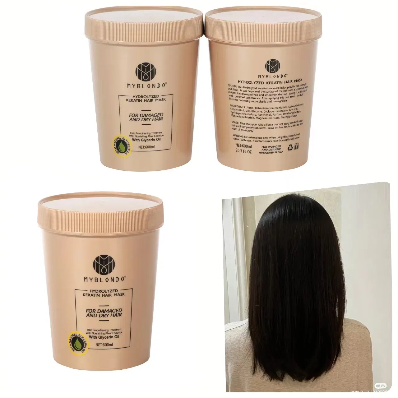 Hair Care Product Repair Damaged and Dry Hair Private Brand Hair Mask Treatment 600ml Professional Brand OEM