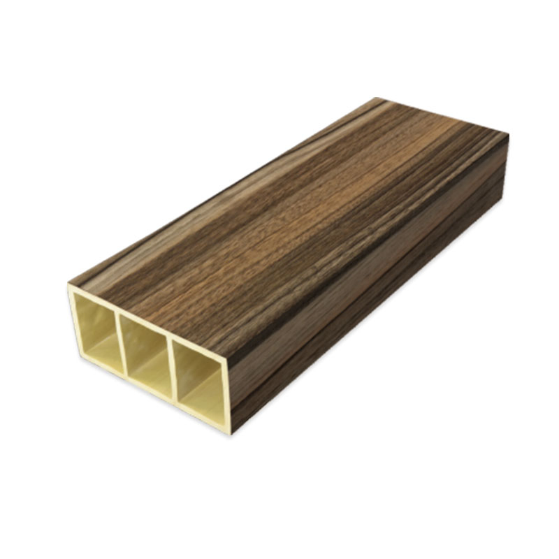 Decorative Materials WPC Squared Hollow Timber Tube PVC Film Column for Ceiling