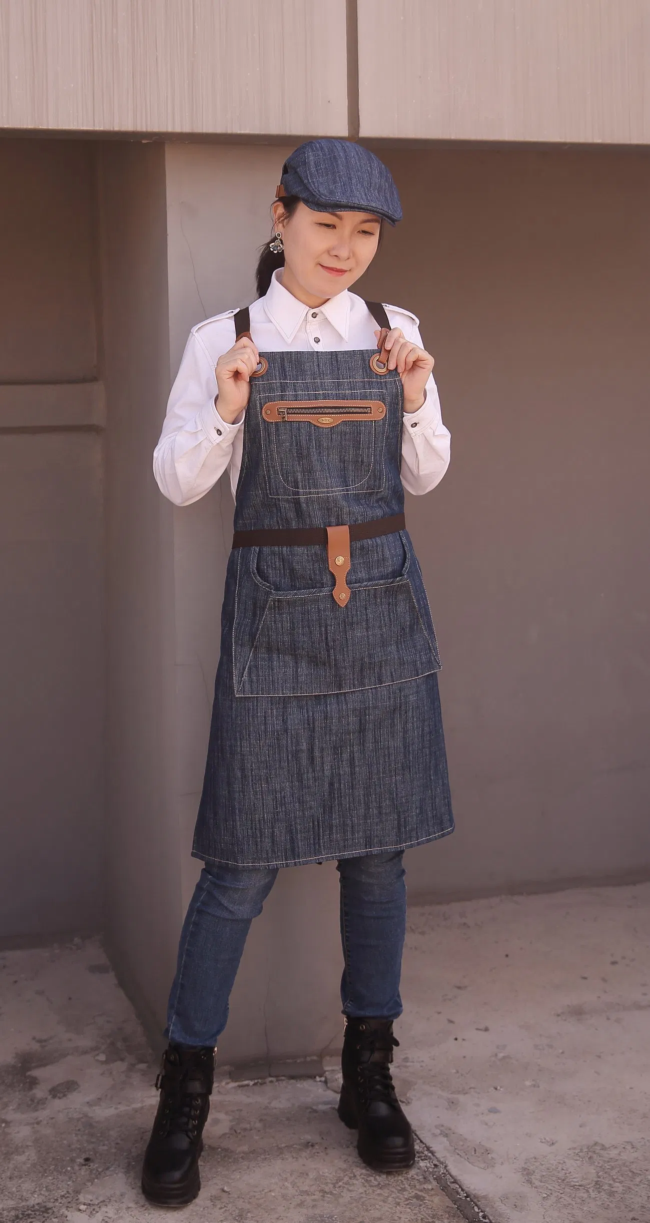 Black Kitchen Crafting Baking Restaurant Cotton Men Women Adjustable Apron