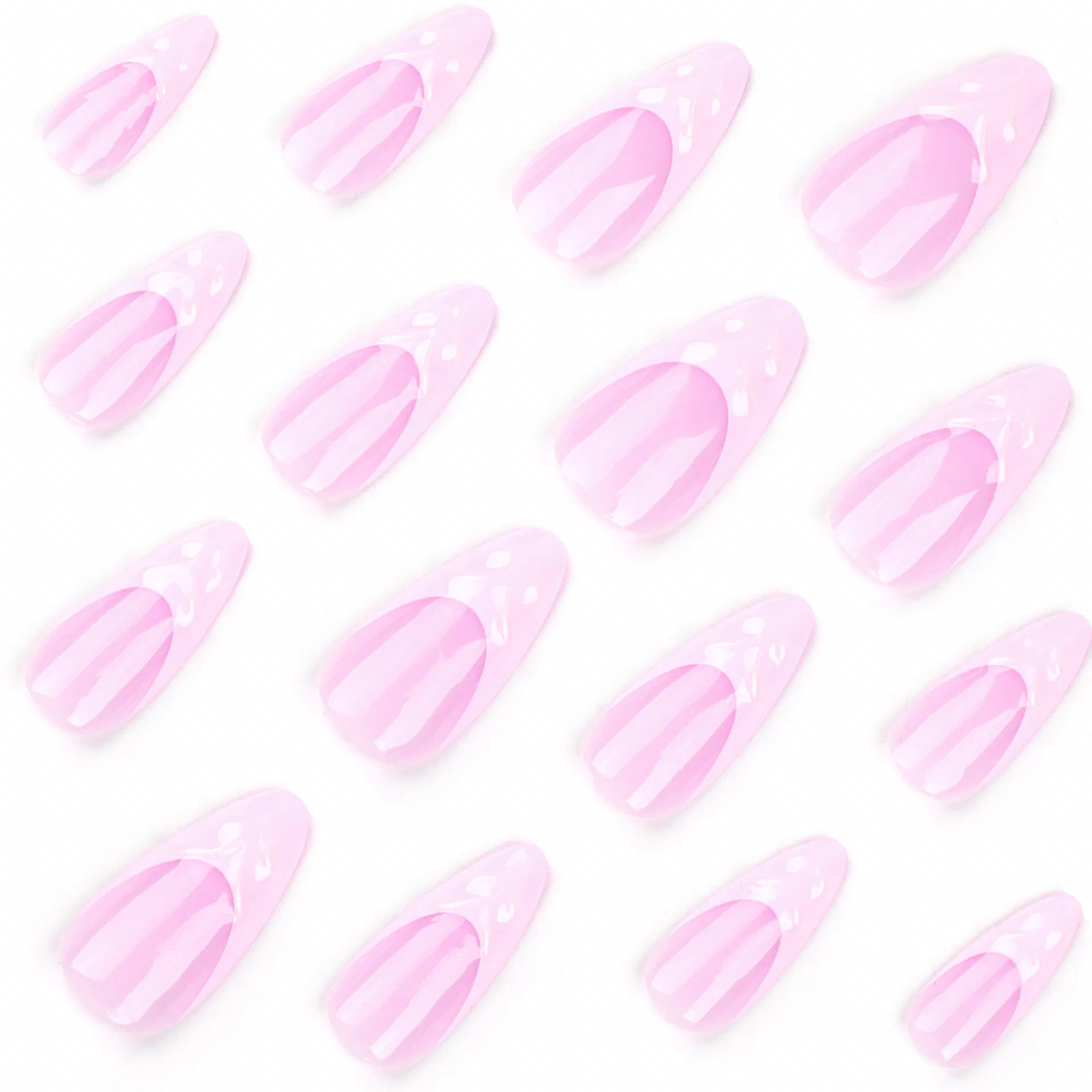 3D Water Ripple Removable Nail Plate French Pink Nail