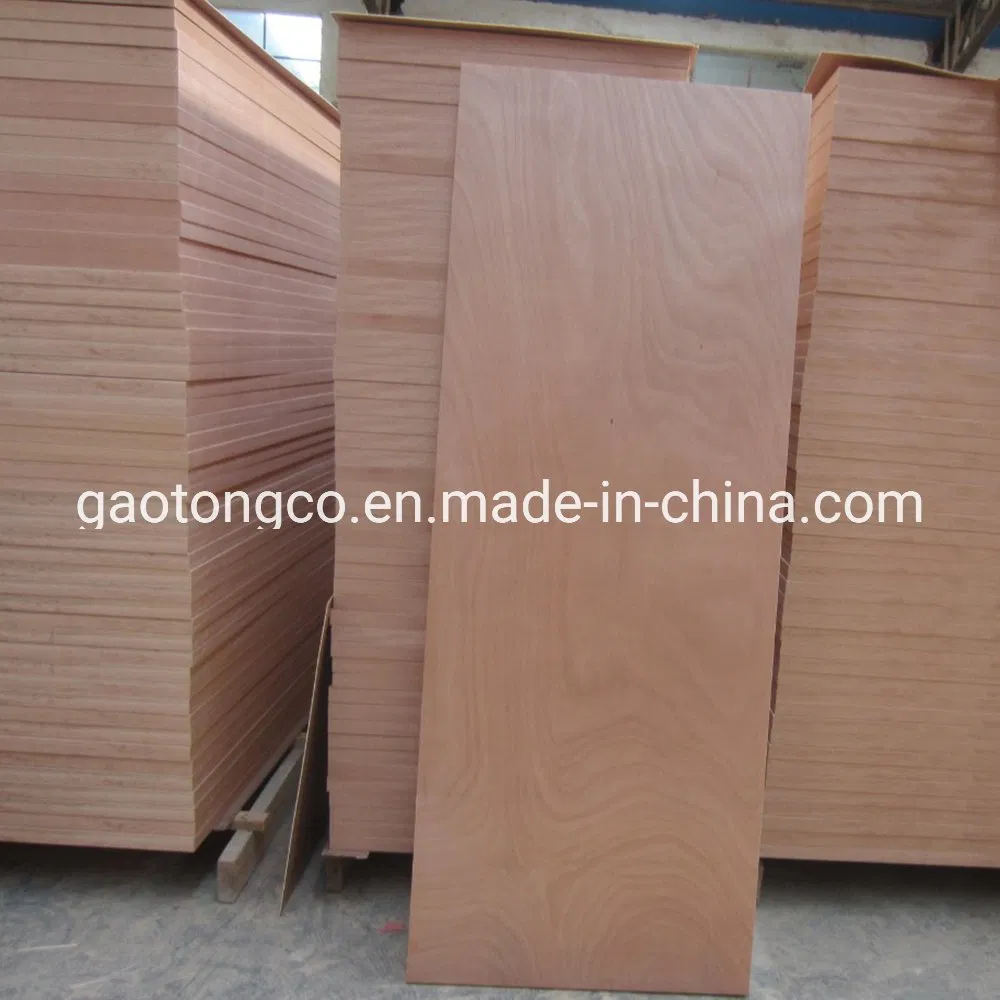 820/920mmx2150X3mm Natural Sapele Okoume Veneer Plywood Door Skin Panels in 3 mm Thickness