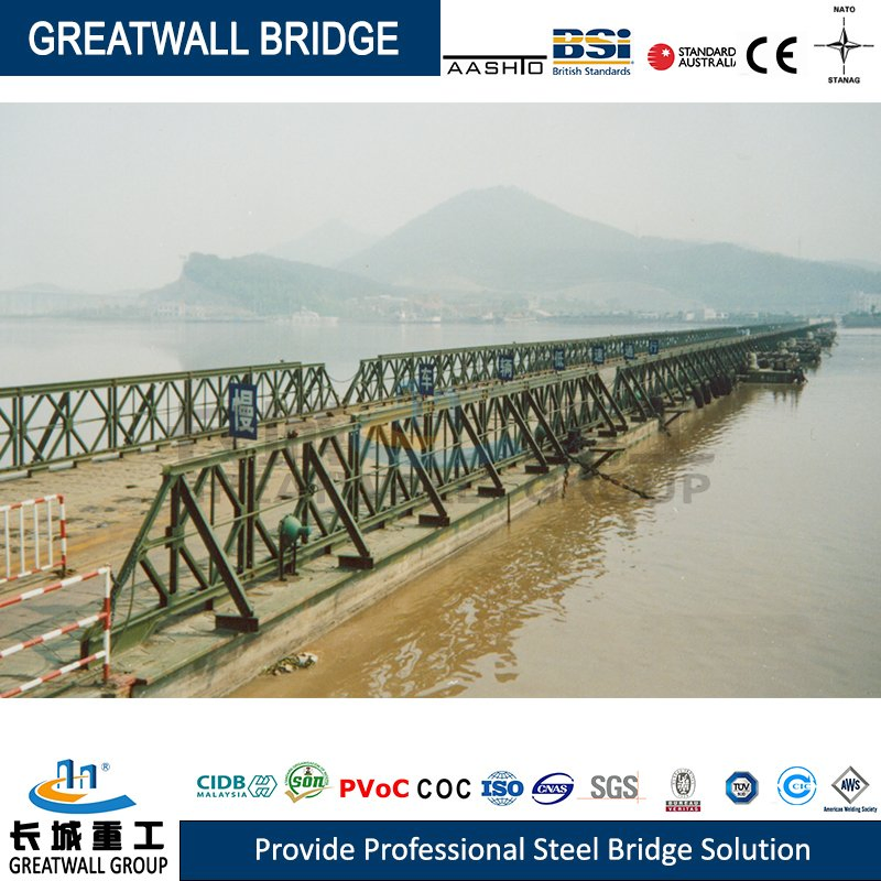 Bailey Type Pontoon Floating Bridge for Emergency and Temporary Traffic Needs
