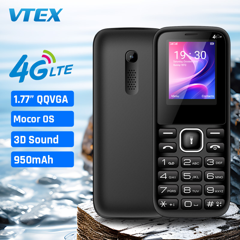 Кнопочный телефон 4G LTE VTEK с фонариком, 1.77 дюйма