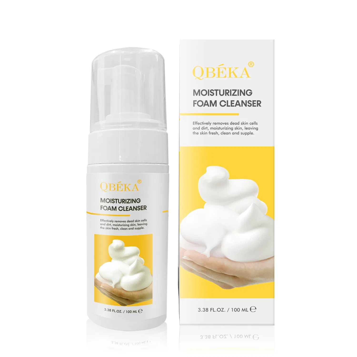 Qbeka Organic Moisturizing Foam Cleanser Vegan Facial Wash for Sensitive Skin