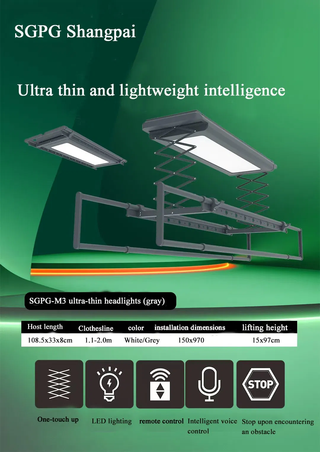 Smart Electric Laundry Dryer Stand for Wall and Ceiling Mounting