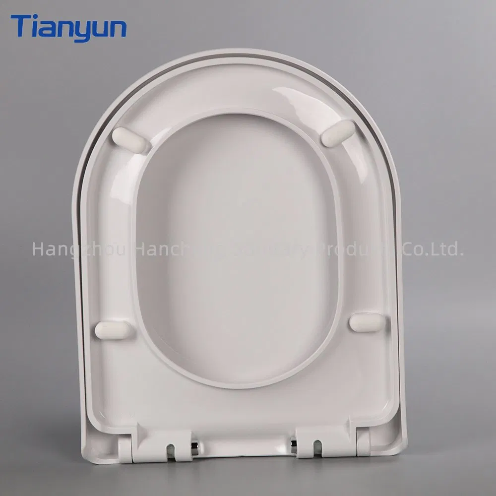 Plastic PP/UF Soft-Closing Hinges White Cover Modern Bathroom Toilet Seat