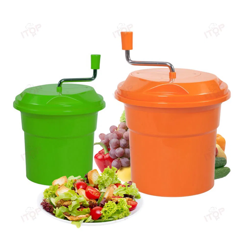 Wholesale Salad Carousel Plastic Vegetable Dryer Salad Spinner Hand Manual Vegetable Strainer