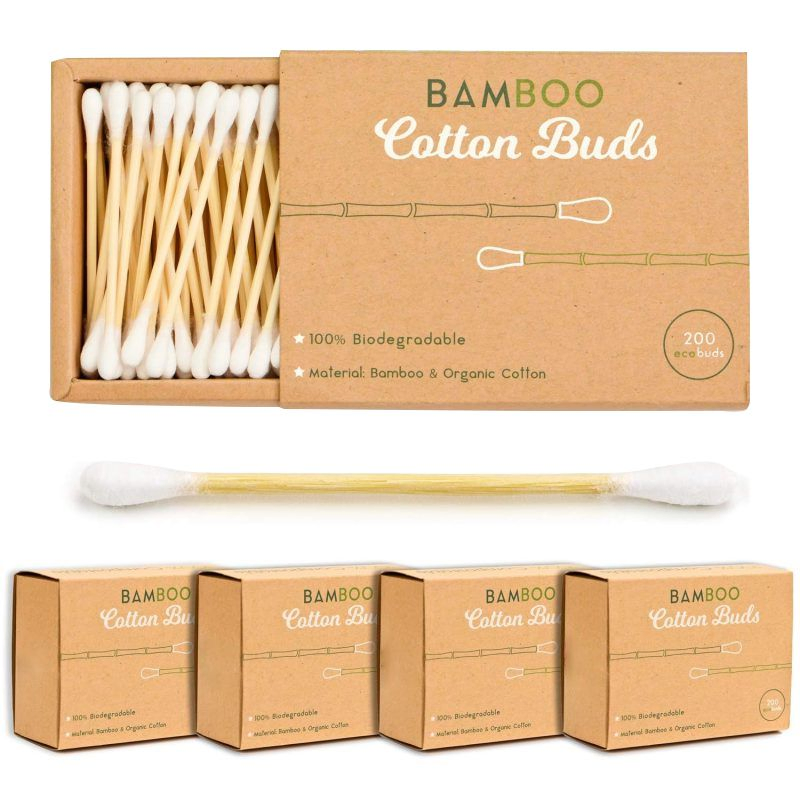 Customized 100PCS Cotton Bamboo Ear Buds Q-Tips Swabs