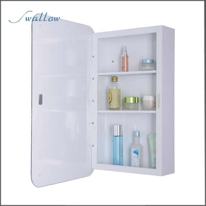 Rectangular Bathroom Mirror Stainless Steel Cabinet