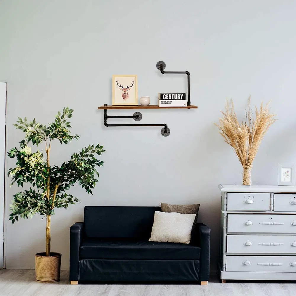 Bsp 1 Inches X 6 Inches Sandblasted Gray Pipe Nipples, Carbon Steel Iron Pipe Nipples and Fittings for DIY Vintage Furniture