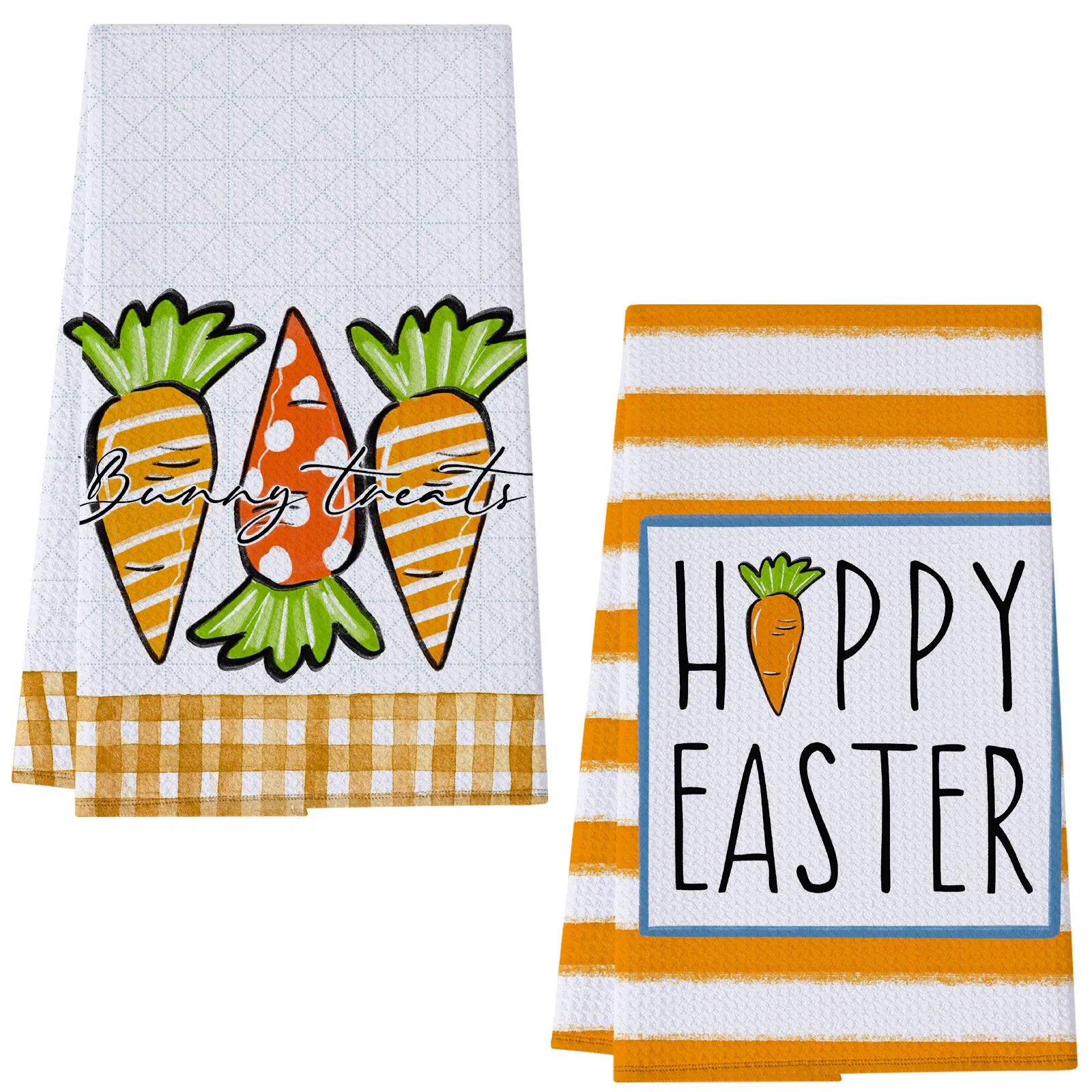 Custom Super Absorbent Reusable Waffle Weave 2-Piece Kitchen Tea Towel Set