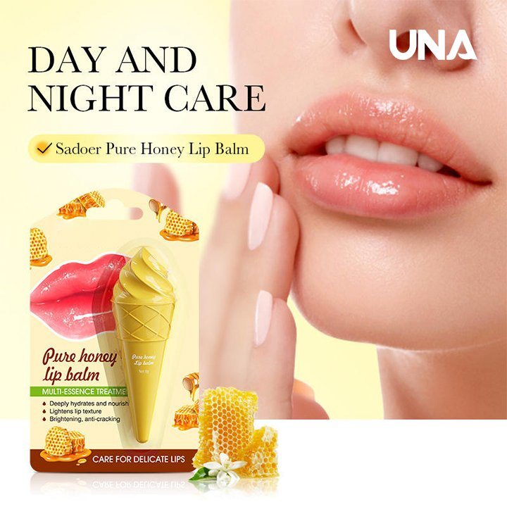 Wholesale 6g Sadoer Avocado Honey Peach Fruit Lip Balm Ice Cream Shaped Hydrating Moisturizing Oil Lip Balm for Lip Care