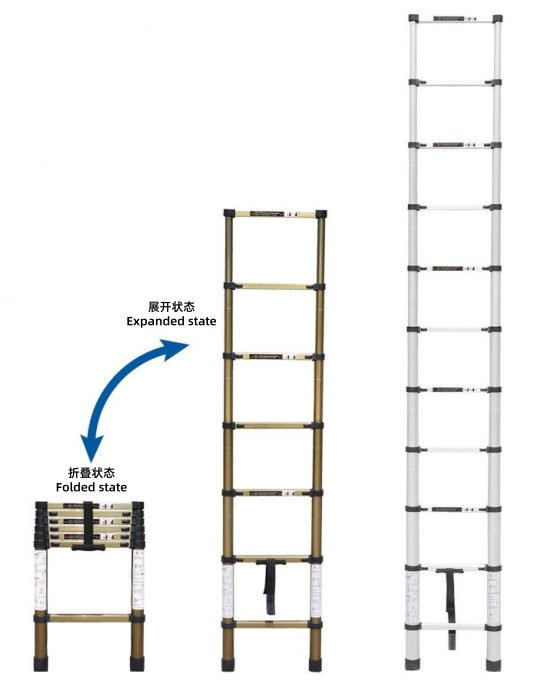 7m Aluminum Telescopic Straight Ladder with Balance Bar