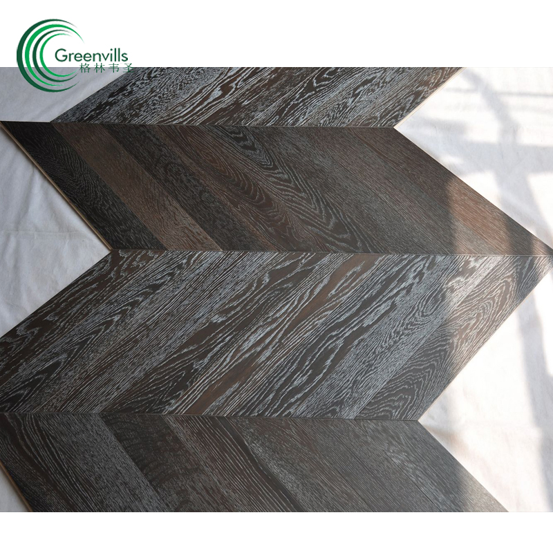 Инженерная паркетная доска Ink Color White Washed Oak, шеврон