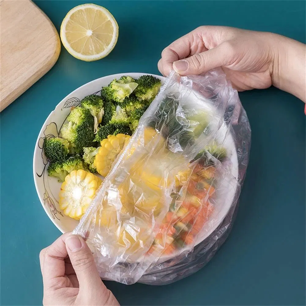 Transparent PE Plastic Disposable Elastic Food Cover Plastic Wrap Food Storage Fresh Bowl Cover
