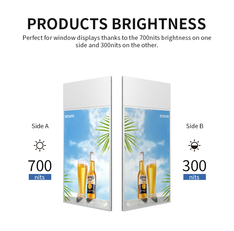 New Arrival 300/700 Nits Hanging Double Side Digital Signage Displays LCD Advertising Player Kiosk Monitor