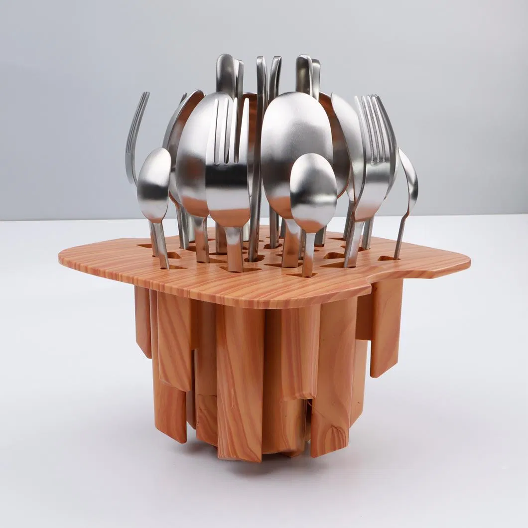 High Quality Customized Luxury Silver 24PCS Cutlery Set Lucky Box Dinner Use