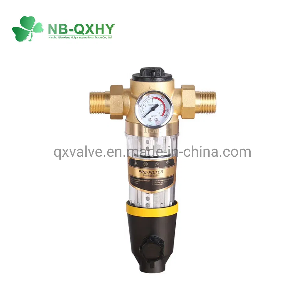 Plumbing Drinking Water Filter Purifier Water Prefilter with Pressure Gauge