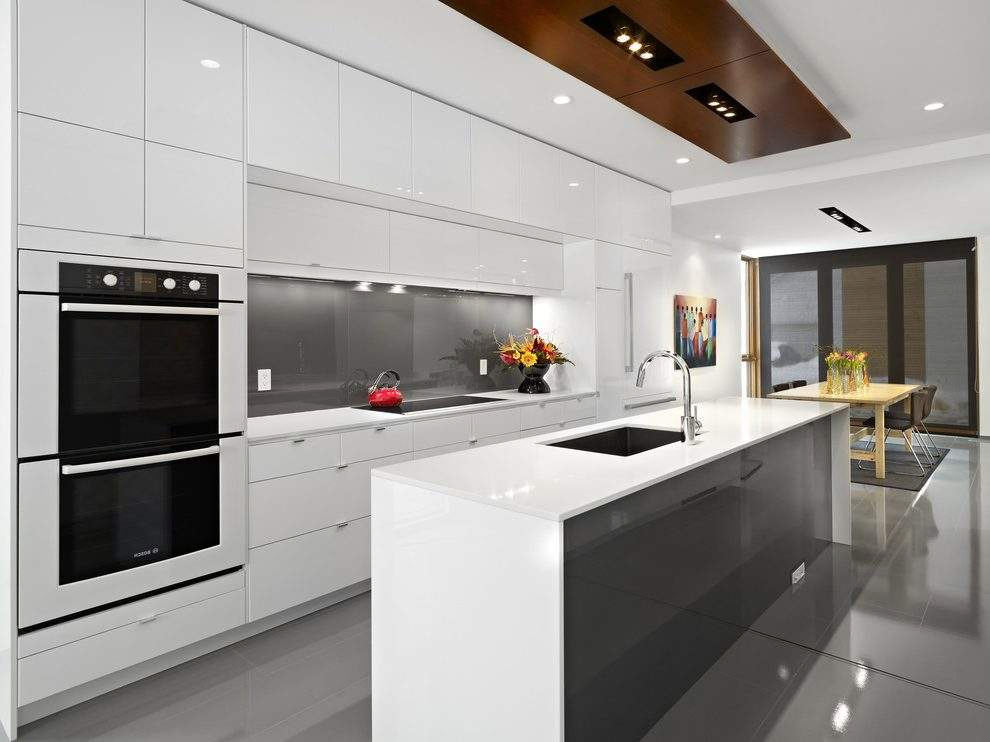 Modern Custom Make High Gloss Lacquer Kitchen Cabinet White 2PAC Kitchen Cabinets
