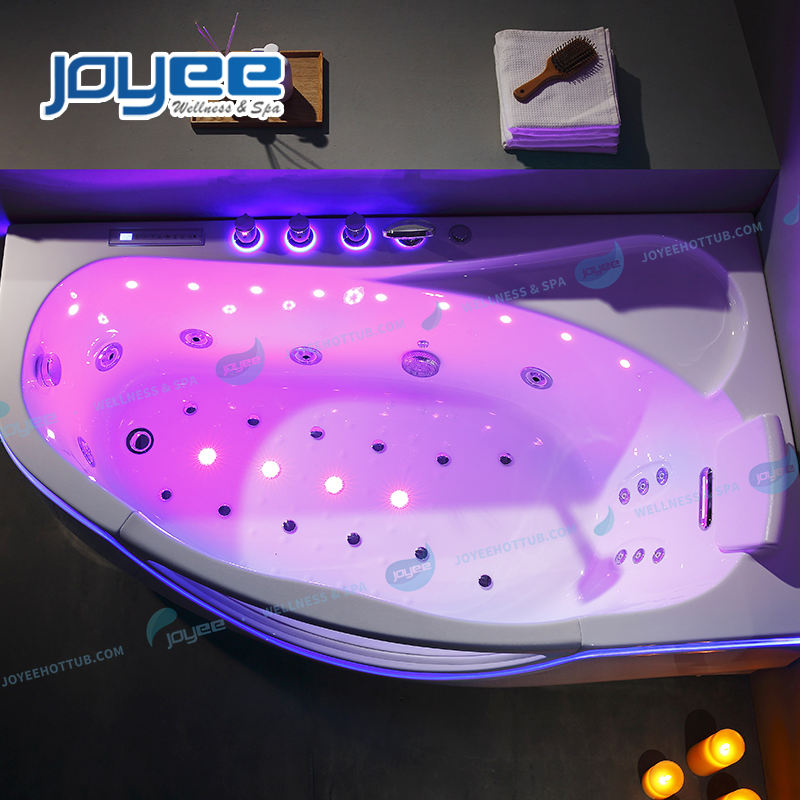Угловая акриловая ванна Joyee с гидромассажем и LED подсветкой