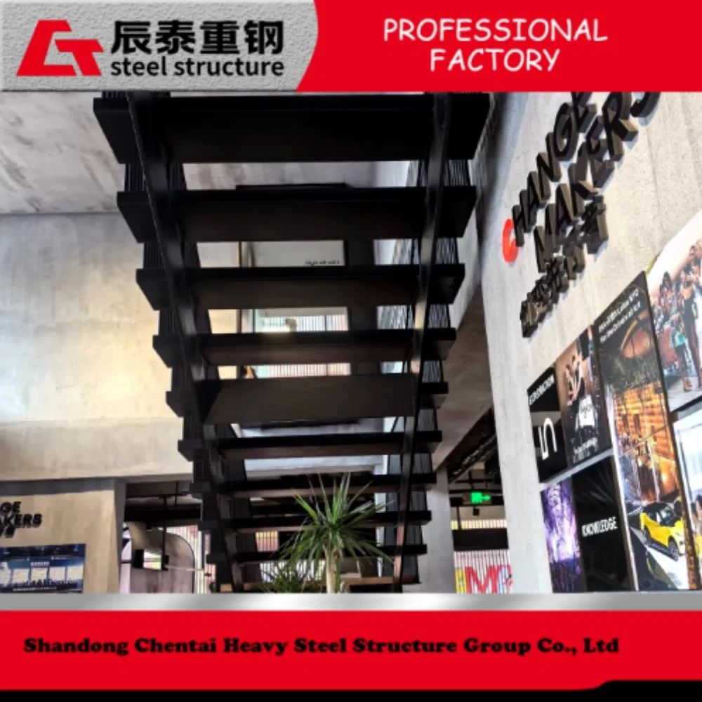 Building Material Steel Structure Staircase for Coffee Shop Indoor Building