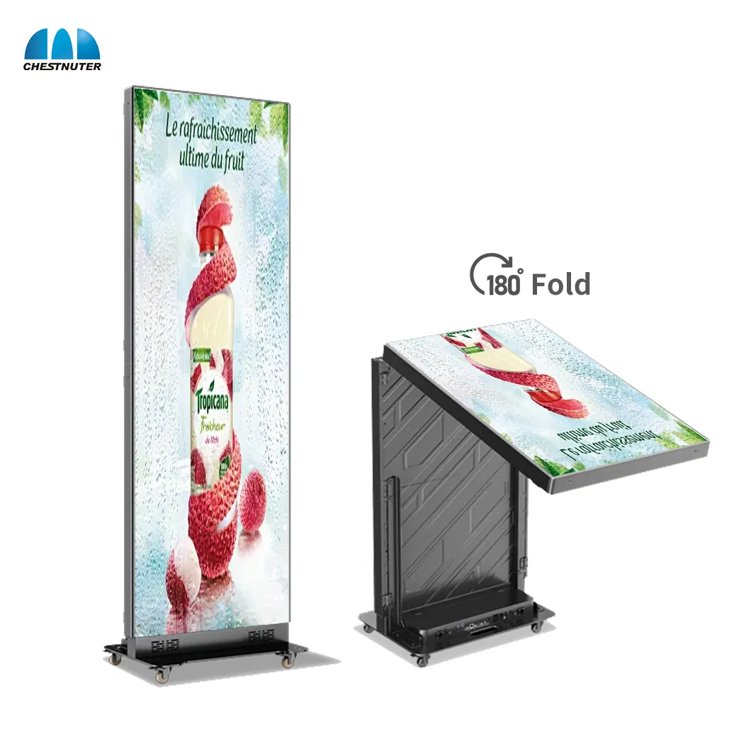 P2.5 Full Color Movable Indoor HD LED Poster Screen Foldable LED Poster Display for Portable Advertising