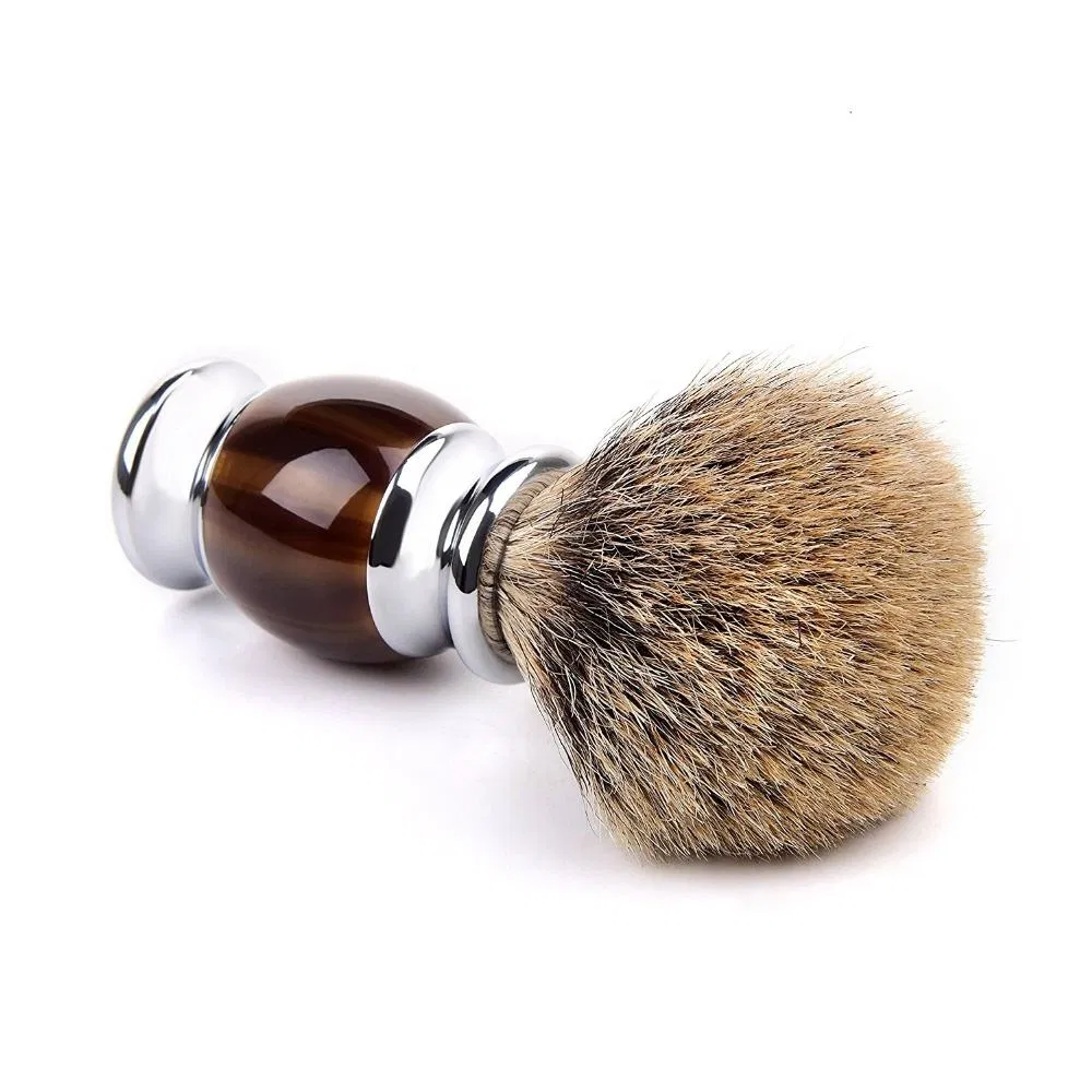 Wholesale Custom Logo Silver Tip Badger Shaving Brush Toothbrush Beard Brush with Metal Handle Shaving Brush