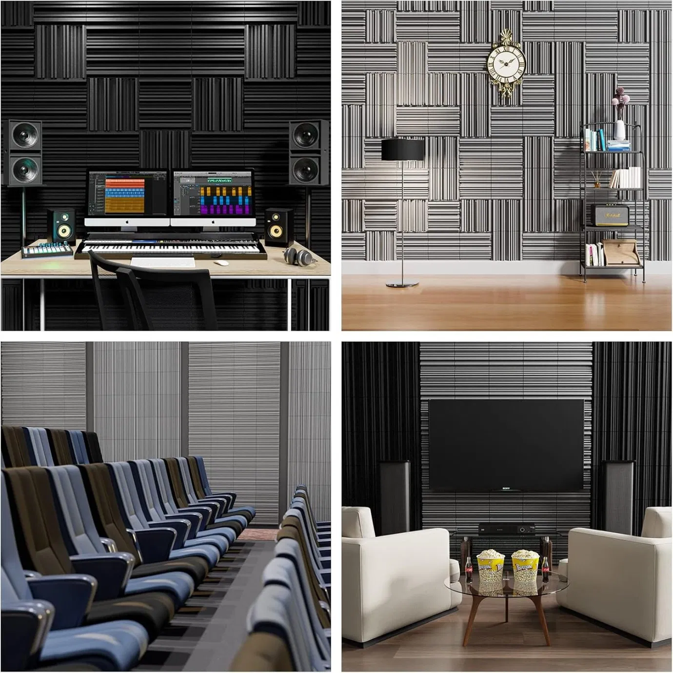 Sound Proof Foam Panels with Upgraded Multi Groove Design for Walls Decoration Quick Recovery Acoustic Panels