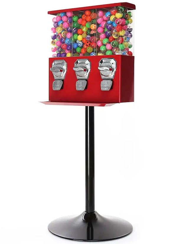 Easy-Refilling Triple Head Gumball & Candy Vending Machine (TR103)