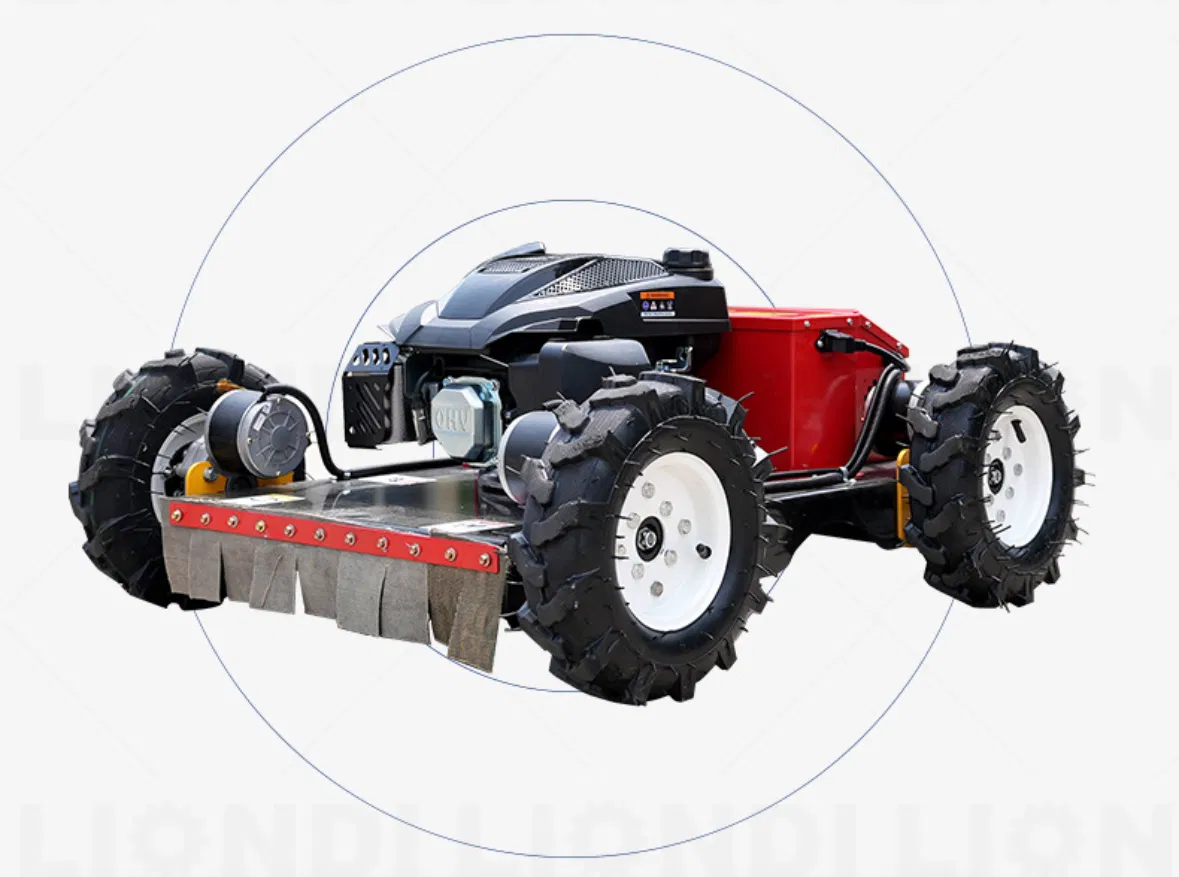 China-Made 4-Stroke Cordless Crawler Remote Control Robot Lawn Mower Zero Turn Track-Type Rotary Cutter Diesel Flail Lawn Mower