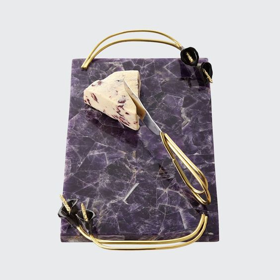 Purple Gold Edge Cheese Board for Food/Perfume