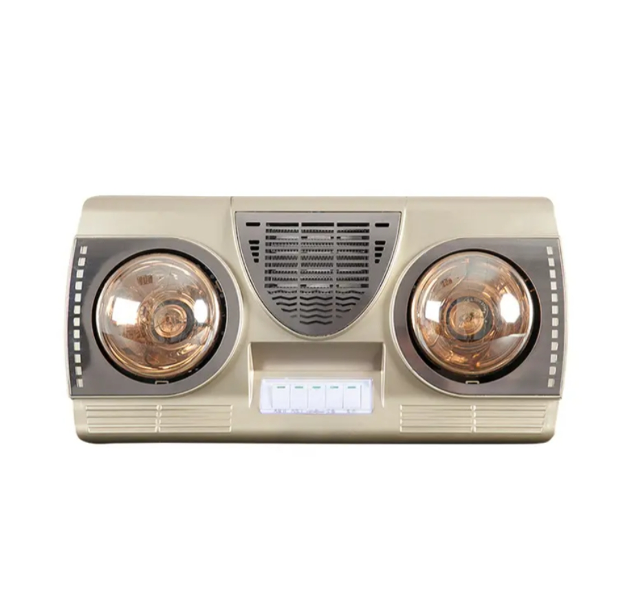 Infrared 2 Heating Lamps Bathroom Heater Plus Exhaust Fan Bathroom Wall Heater