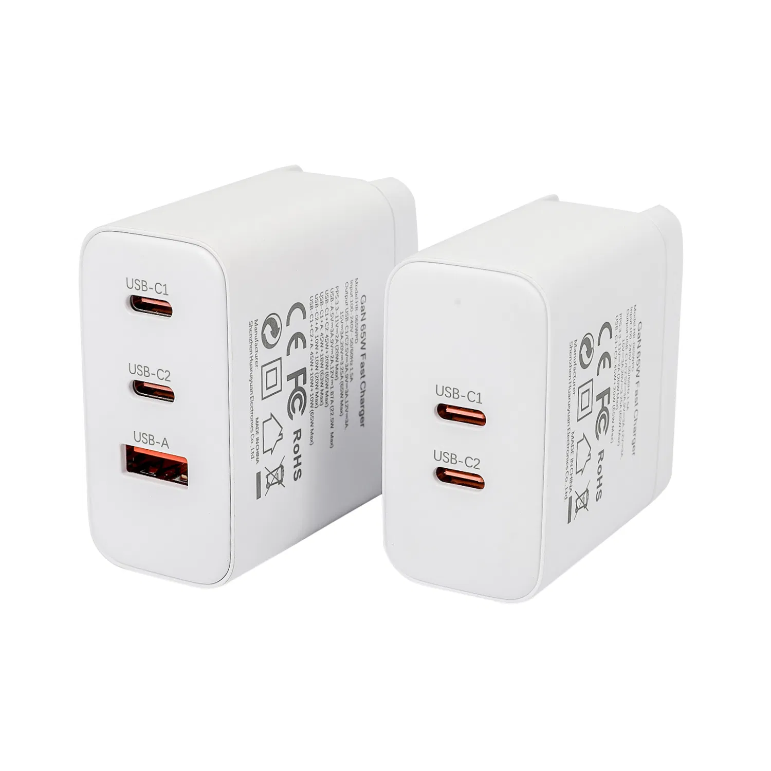 Зарядное устройство 65W USB-C с двумя портами, быстрая зарядка