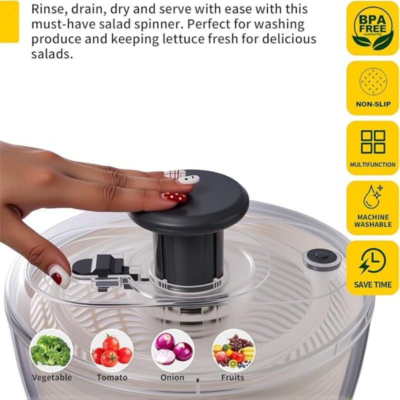 Creative Design Multifunctional Salad Spinner Hand Crank Vegetables Dryer