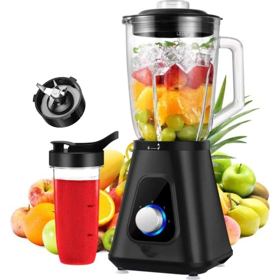 Blender Juicer Jar Electric Food Mixer Blender Glass Grinder 2 in 1 Color Box 5 Speed with Stainless Steel Home Technology