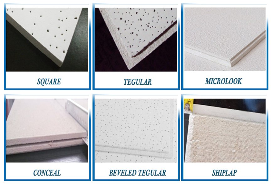9mm Thickness Acoustic Mineral Fiber Board False Ceiling Acoustic Suspended Gypsum Board