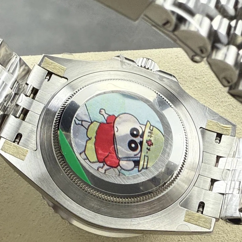 Men's Bat Man Automatic Mechanical Super Clone Watch with Red Blue Ceramic Bezel and Stainless Steel Bracelet