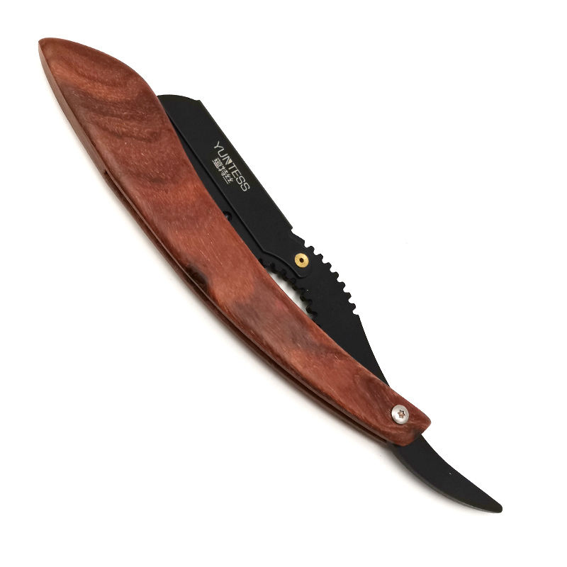 High Quality Durable Facial Man Care Wooded Handle Barber Razor Safety Straight Shaving Razor