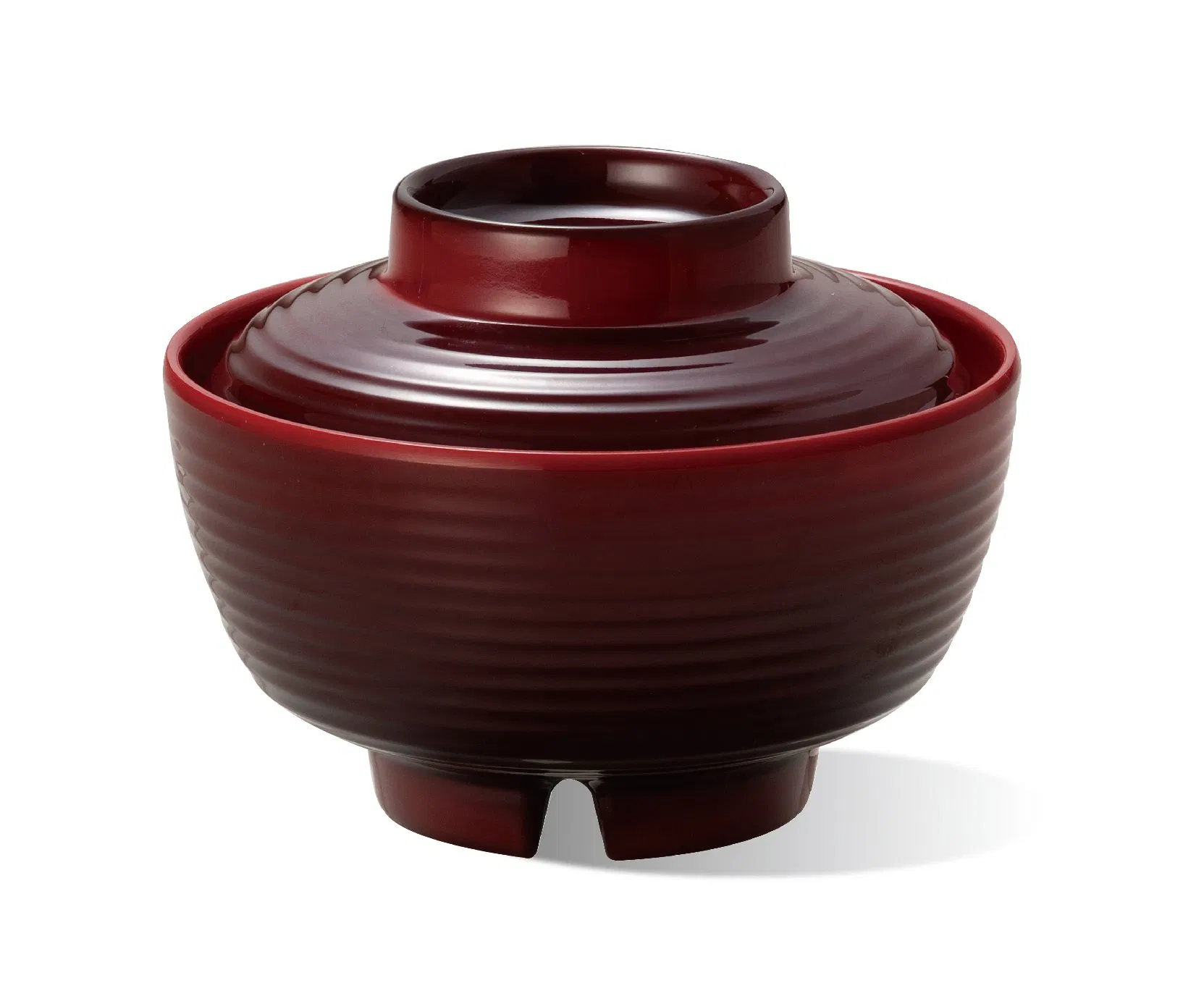 Melamine Miso Bowl Set Japanese Style Omakase Restaurant Hotel Serving Red & Black Bowl Set