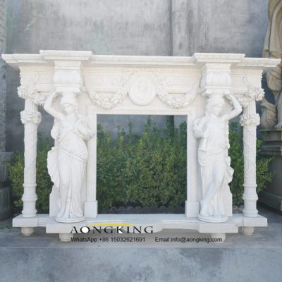 High Quality Neoclassical Style Marble Mantelpieces Fireplaces Art Wall House Design
