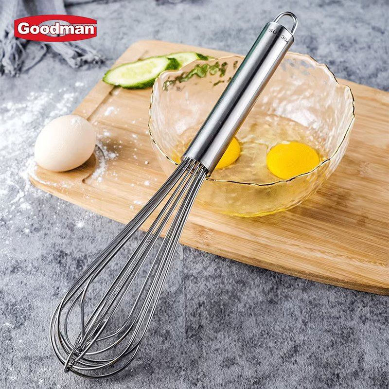 Home Kitchen Accessories Egg Tools Dough Beater Stainless Steel Wire Whisk Plastic Hand Stiring