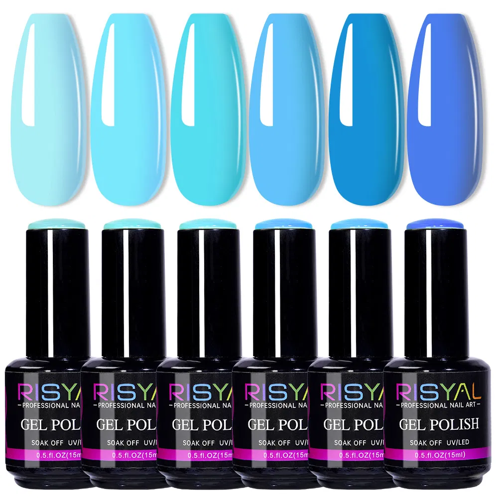 High Gloss 6 Colors Mirror Chrome Foil Gel Nail Polish for Green Nail Art Salon Professional Manicure Kit