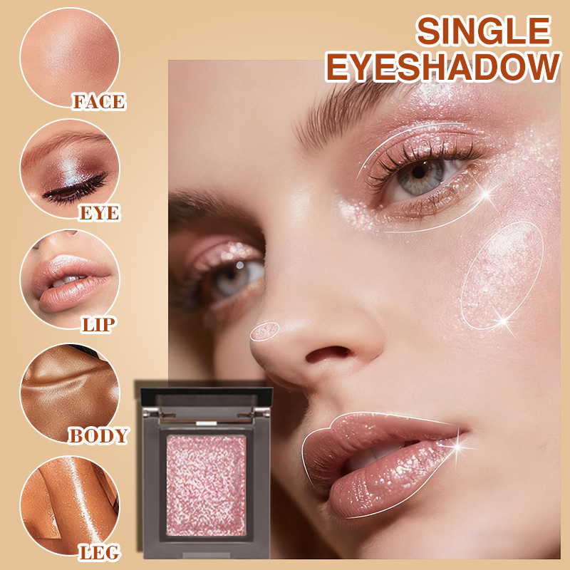 Single Eyeshadow & Cheek Dual-Use Powder with Pearl Shine and High Color Payoff